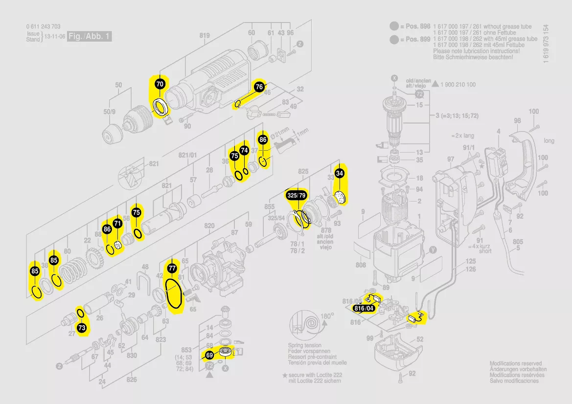 Kit entretien réf. 1 617 000 198 Bosch
